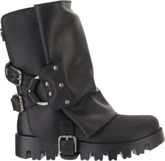 Dolce & Gabbana Rubberen en kalfsleren enkelboots - Dames - Enkellaarsjes - Zwart - 36 EU - Katoen - Schoenen
