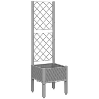 vidaXL Vidaxl - Jardinera Con Enrejado Pp Gris Claro 40x40x142 Cm