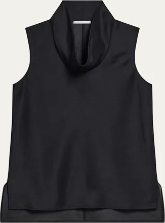 Helmut Lang Organza Cowl-Neck Shell Top