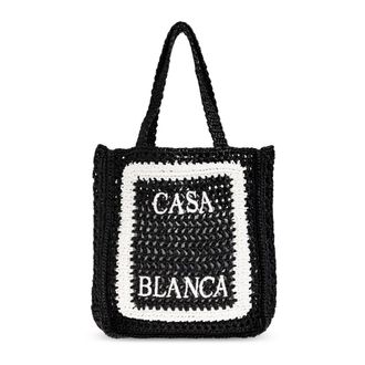 Casablanca Rieten Tas - unisex - Shoppers - Zwart - ONE Size - Tassen