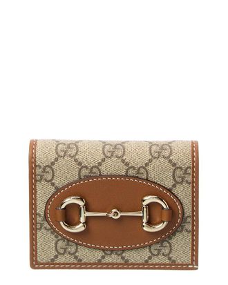 Gucci Horsebit 1955 Gg Supreme Canvas & Leather Card Case