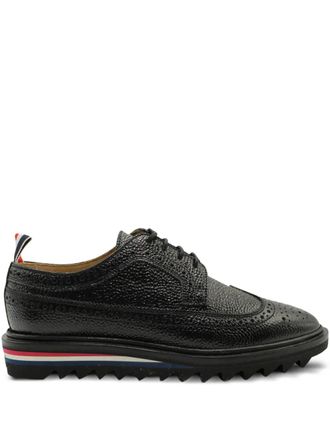Thom Browne pebble-leather brogue shoes - women - Rubber/Calf Leather/Leather - 37.5 - Black