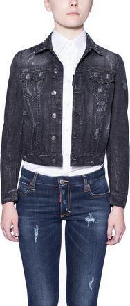 Dsquared2 Womens Jacket With Studs - Dark Grey Metal - Size EU 34 (Womens)