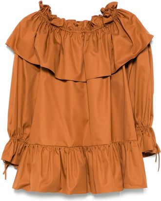 Saint Laurent Mini-jurk met ruches - Bruin