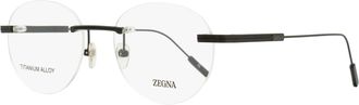 Ermenegildo Zegna Mens Rimless Titanium Eyeglasses EZ5263-H 002 Matte Black 53mm