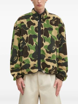 A Bathing Ape Bomber con stampa camouflage in pile - Verde