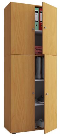 ebuy24 Vcm Armario De Madera Armario Con 5 Compartimentos Y Puertas Giratorias Dimensiones Aprox. An. 70 X Al. 184 X T. 40 Cm - Lona (haya)