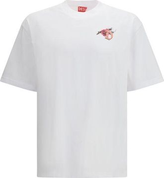 Diesel Witte Katoenen T-Shirt