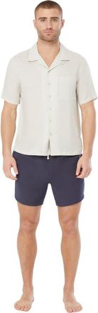 Onia Air Linen Convertible Vacation Shirt in Stone at Nordstrom, Size X-Large S