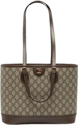 Gucci Pre-owned Tote Bags, female, Beige, Size: ONE SIZE Pre-owned Fabric Tote Bag