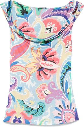 Etro Canotta con stampa paisley - Blu