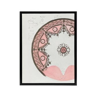 Artery8 Vintage Pink Gold Plate Design Framed Canvas Wall Art Print Noritake | Size: W24 x H32