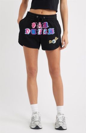 Von Dutch Logo French Terry Shorts in Jet Black at Nordstrom, Size X-Large