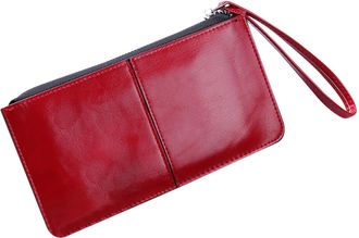 Generic Wallets For Women Large Purse Wristlet Phone Wallet Girls Ladies Cute Long Slim Clutch For Daily Life Leather Bracelets For Women (Red, One Size)