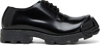Diesel D-Hammer-Leather lace-up shoes with oval D toe cap - Lace Ups and Clogs - Man - Black