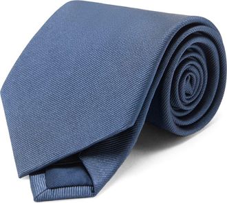 Mango Solid Silk Blend Twill Tie in Sky Blue at Nordstrom