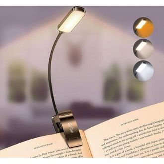 OEM L&aacute;mpara De Lectura Led De 9 Luces, Recargable, Con Clip, Atenuaci&oacute;n Continua, 3 Modos De Protecci&oacute;n Ocular (blanco/&aacute;mbar/mixto), Cuello Flexible De 36