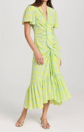 Cinq &agrave; Sept Peeta Dress In Serene Sky/fresh Lime