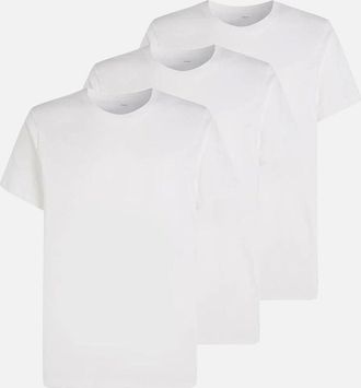 Calvin Klein Mens 3-Pack Pure Cotton Crew-Neck T-Shirts, White - Size: 40