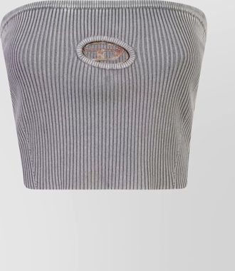 Diesel ribbed strapless cropped top