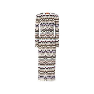Missoni Vestido Largo con Motivo Zig Zag - Dresses - Mujer - Multicolor - XS
