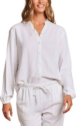 Barefoot Dreams Linen-Blend Blouse
