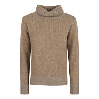 Fabiana Filippi Maglia IN Mohair Lavorato CON Paillettes E Platinum - Dames - Coltruien - Bruin - 2XS - Pailletten - Truien & Vesten