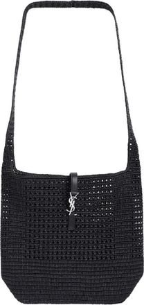 Saint Laurent Shoulder Bags, male, Black, Size: ONE SIZE Le 5 &agrave; 7 Raffia Hobo
