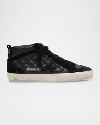 Golden Goose Midstar Classic Matellasse Nappa Leather Mid-Top Sneakers