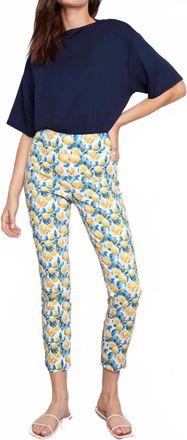 UP Petal-Slit Ankle Pant In Lemon Blossom