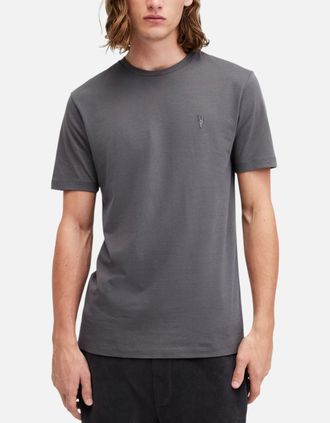 AllSaints Allsaints Mens ALL SAINTS Mens T Shirts Tonic Crew Neck Short Sleeve Rumskull Plain Casual Tops - Grey - Size: 46