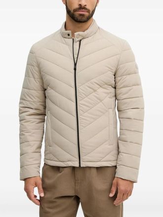 Guess Co zip-fastening padded jacket - men - Fabric - L - Neutrals