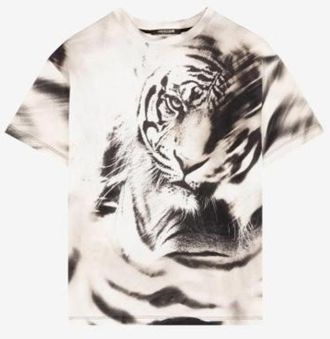 Roberto Cavalli Re-Edition Tiger Cotton T-Shirt, Size X-Large