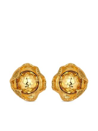 Oscar De La Renta Crystal Nest earrings - Gold
