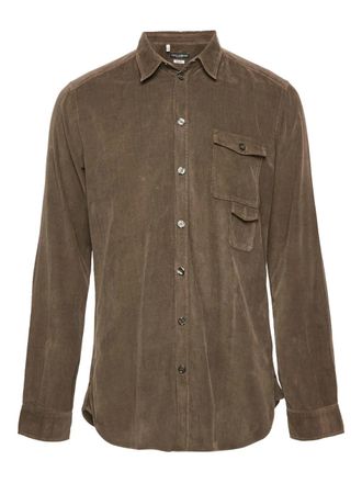Dolce & Gabbana pocket-detail corduroy shirt - Brown