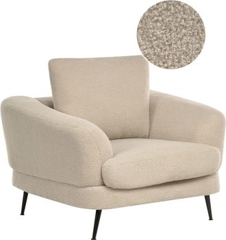 Beliani Sill&oacute;n Boucl&eacute; Beige claro