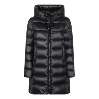 Moncler Jassen, Dames, Zwart, L, Leer, Suyenne Midi Down Jacket
