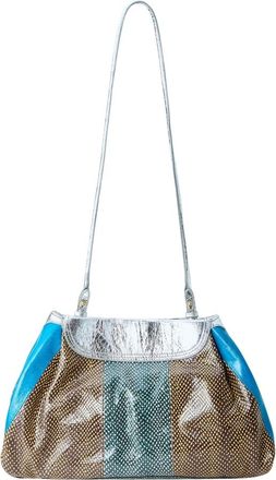 Dries Van Noten Tassen, Dames, Groen, ONE Size, Leer, Textured Leather Envelope Shoulder Bag
