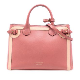 Burberry Pre-owned Burberry Medium Bicolor Leather and House Check Banner Satchel CFPPAN1301