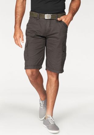 Man's World Cargobermudas MANS WORLD, Herren, Gr. 44, N-Gr, grau, Obermaterial: 100% Baumwolle, unifarben, normal kniebedeckend, Hosen Cargobermudas, auch in Gros