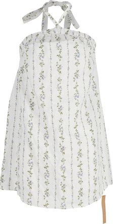 Reformation Maui Printed Mini Dress in White Linen