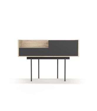 HERDASA Herdasa - Recibidor Modelo 673 Acabado Roble/grafito, 84cm(alto) 122cm(ancho) 42cm(prof.)