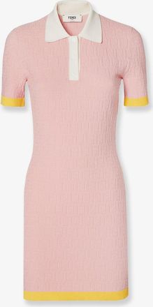 Fendi Cotton and silk blend short dress with all-over FF motif - FENDI - gender_Woman
