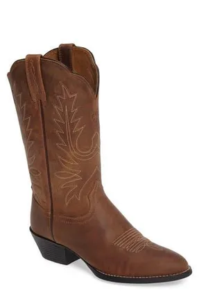 Ariat Heritage Western R-Toe Boot in Distressed Brown Leather at Nordstrom Rack, Size 6.5