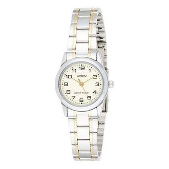 Casio Quartz Movement Stainless Steel Wrist Waterproof SilverWhite Analog LTP-V001SG-9BUDF