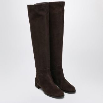 Dolce & Gabbana High Suede Boot In Ebony