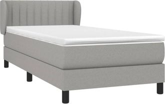 vidaXL Cama Box Spring Con Colch&oacute;n Tela Gris Claro 90x190 Cm Vidaxl
