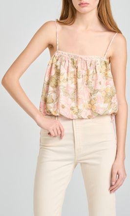Wayf Jasmine Bubble Hem Camisole in Blush Floral at Nordstrom, Size X-Small
