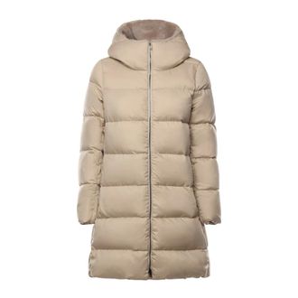 Herno Down Coats, female, Beige, Size: XS A-Shape Jacket
