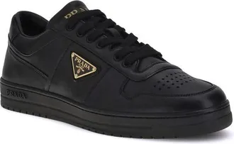 Prada Mens Black Calf Leather Bos Taurus Low Top Sneakers